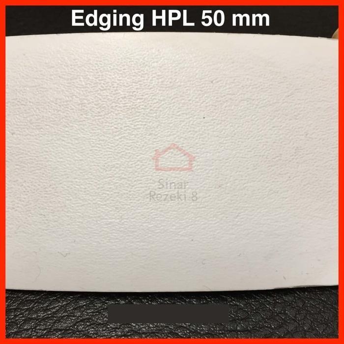 PROMO Edging HPL Putih 50 mm WHITE Kulit Jeruk / Solid taco PVC Pinggir