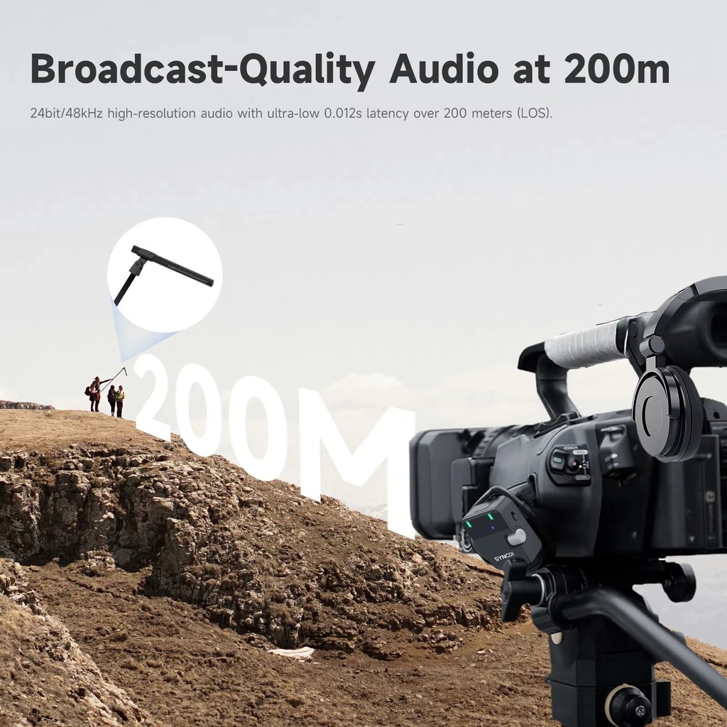 SYNC0 Mic-D2 20 Hz to 20 kHz Wireless Hypercardioid Shotgun Microphone with Built-In Bass Boost for
