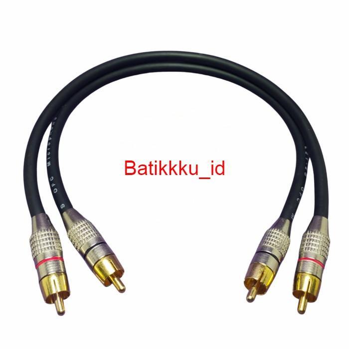Kabel Jack Audio Canare 2 RCA To 2 RCA 1 Set Jek Jak Jeck Mixet to Amp