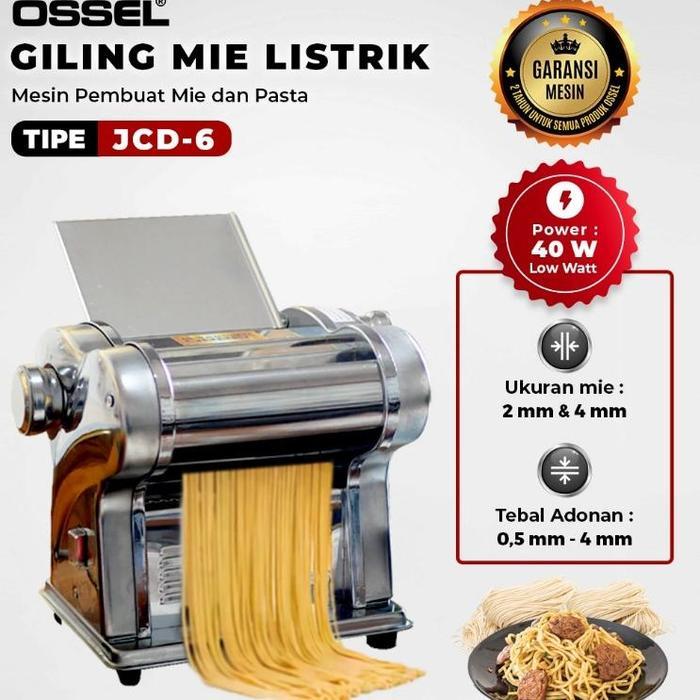 ADA Stok OSSEL Gilingan Mie Listrik Stainless Steel JCD 6 Giling Pangsit Gilingan Mesin Cetak Mie OS