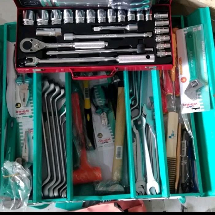 Wipro TS-075 Tool Kit set 75 pcs (mm)  TS075 alat tukang peralatan pertukangan 75pcs