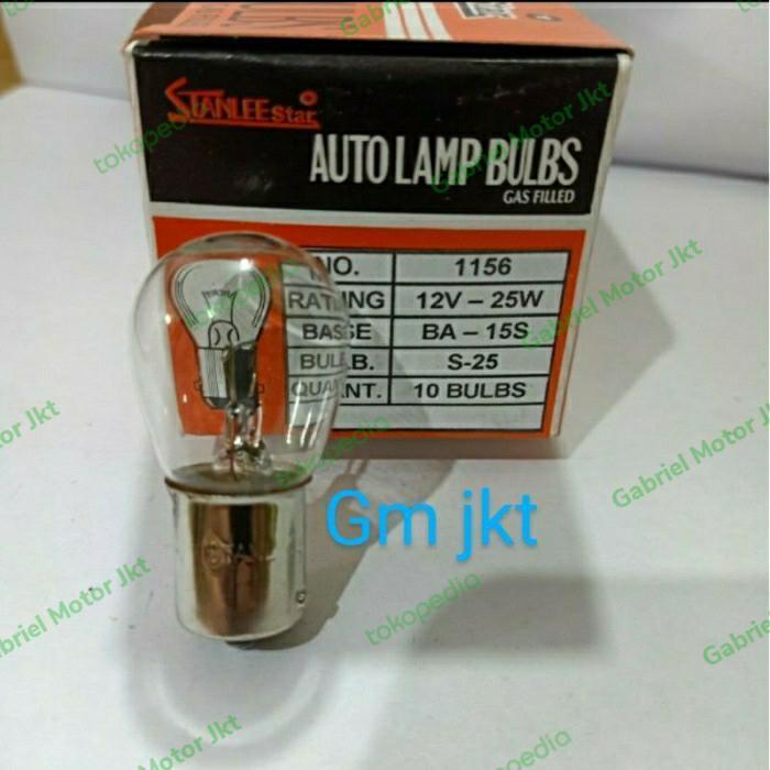 Ada Stok bulb 1156 kaki 1 12volt 25 watt stanlee -10pcs/dus