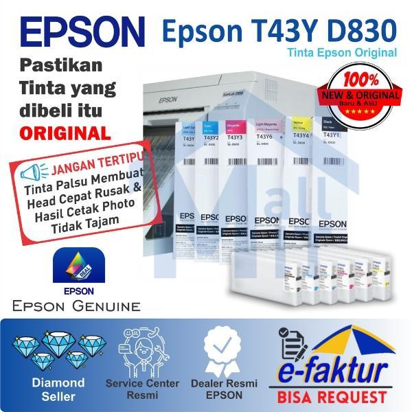 TERLARIS TINTA CATRIDGE EPSON SL D830 SL-D830 DRYLAB T43Y T 43Y T 43 Y Original