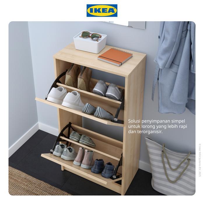 Bisa Termin Ikea Bissa Rak Kabinet Sepatu Dengan 2 Kompartmen Kayu 49X28X93 Cm Furniture
