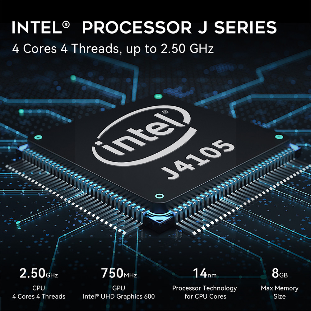 . Beelink Gk35 Intel Gemini Lake J4105 Win 10 Mini Pc 8Gb 128Gb Ssd -