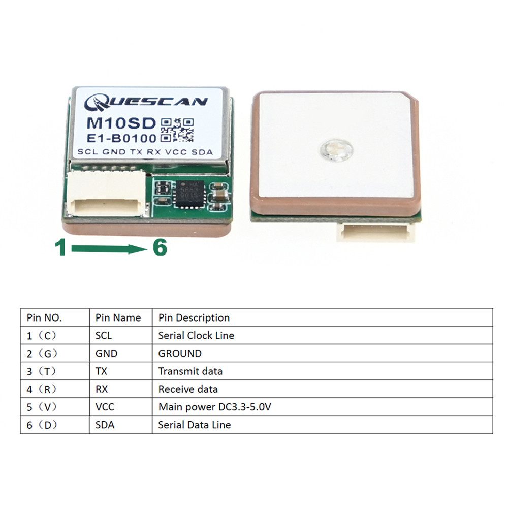 QUESCAN 18mm 10Hz Drone FPV M10 GPS Module with Compass for Drone Betaflight INAV BF F4F7H7 GPS