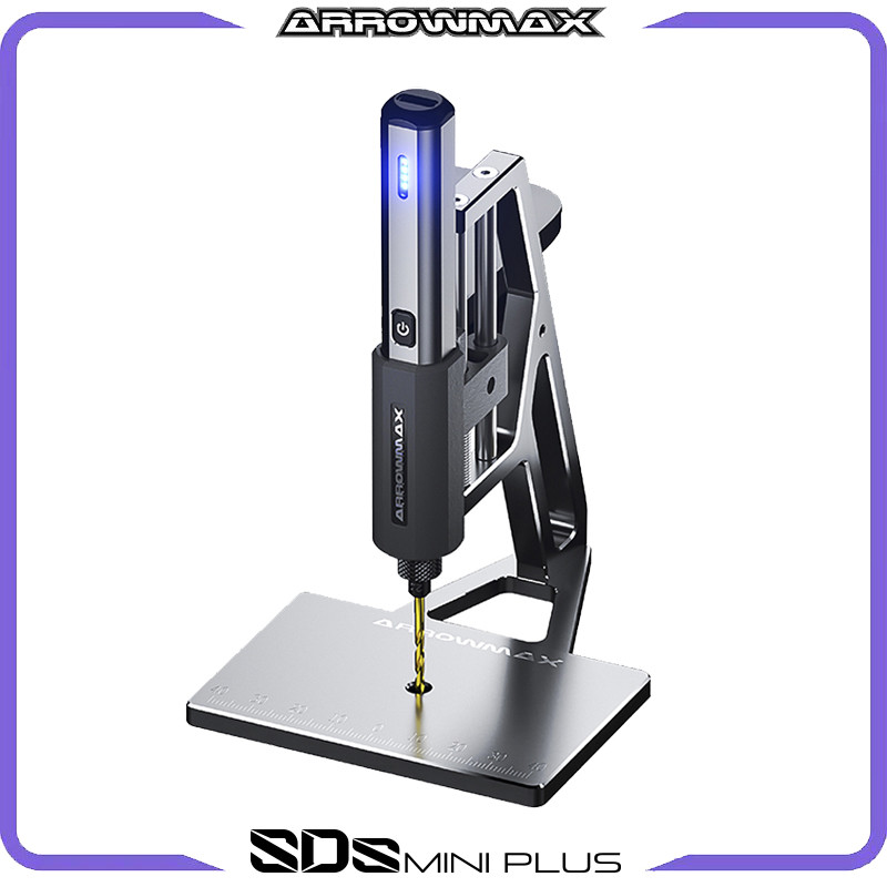. Arrowmax Mini Electric Drill With Bench Drill Press Sds Mini Plus -