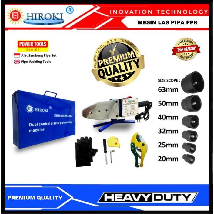Melayani Faktur Pajak Hiroki Mesin Las Pipa Ppr 20 63 Mm Besar 1500 Watt Timer Pemanas Heater Trafo