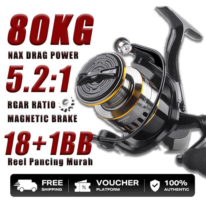 PR0M0 Reel Pancing HE500-7000 100kg Spinning Reel Spool Metal Aluminium Reel Pancing Murah