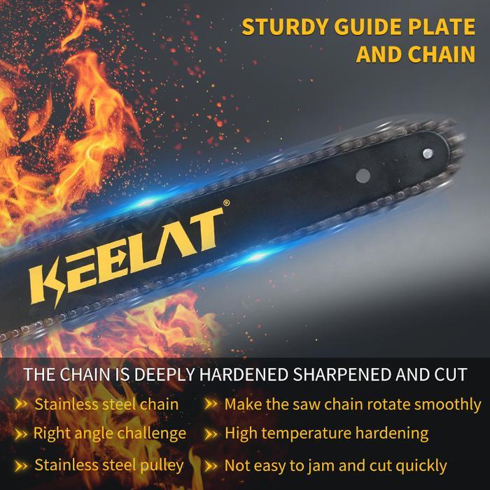 KEELAT CORDLESS CHAINSAW GERGAJI MESIN LITHIUM GERGAJI RANTAI ELEKTRIK PORTABLE GENGGAM LITHIUM