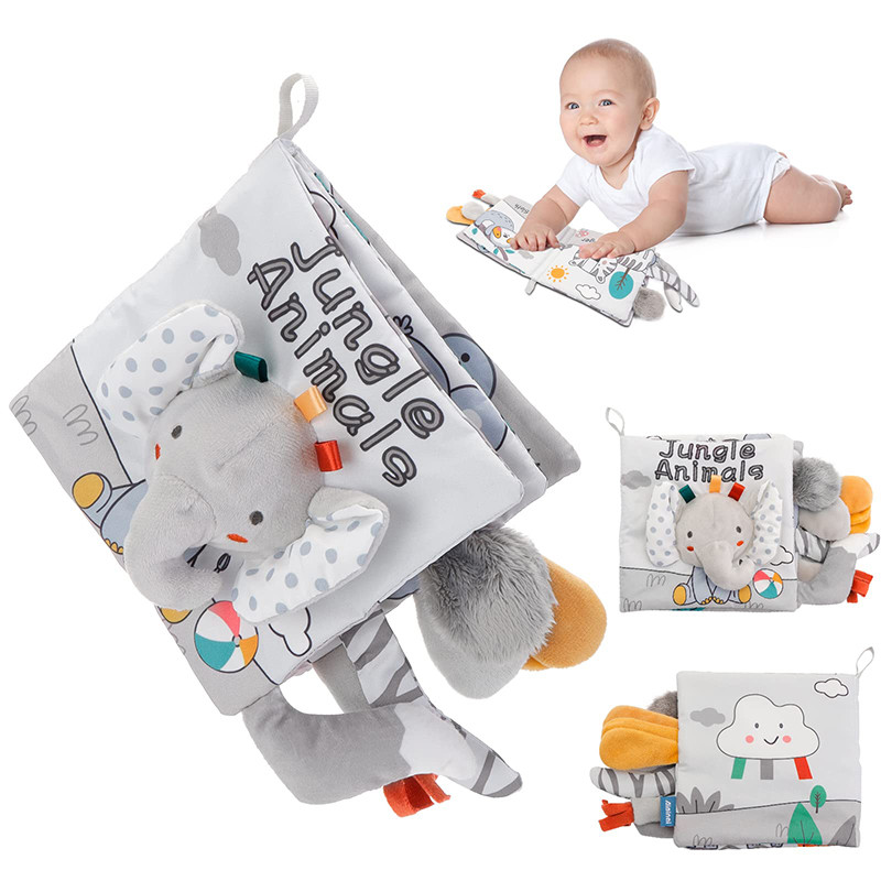 Soft Baby Books 3D Touch Feel High Contrast Cloth Book Sensory Early Learning Stroller Toys for