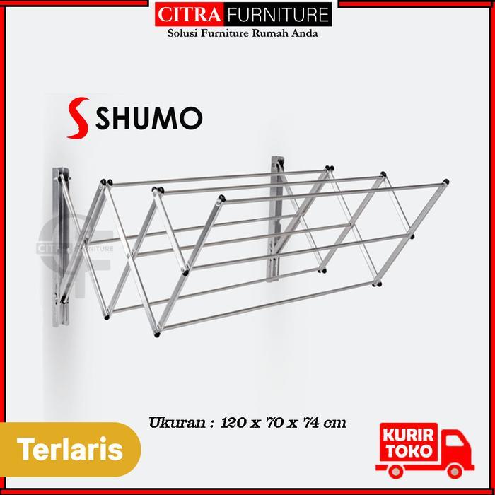 SHUMO Jemuran Handuk Dinding Stainless Okayaman Series Jemuran Baju Lipat Kecil Kamar Mandi