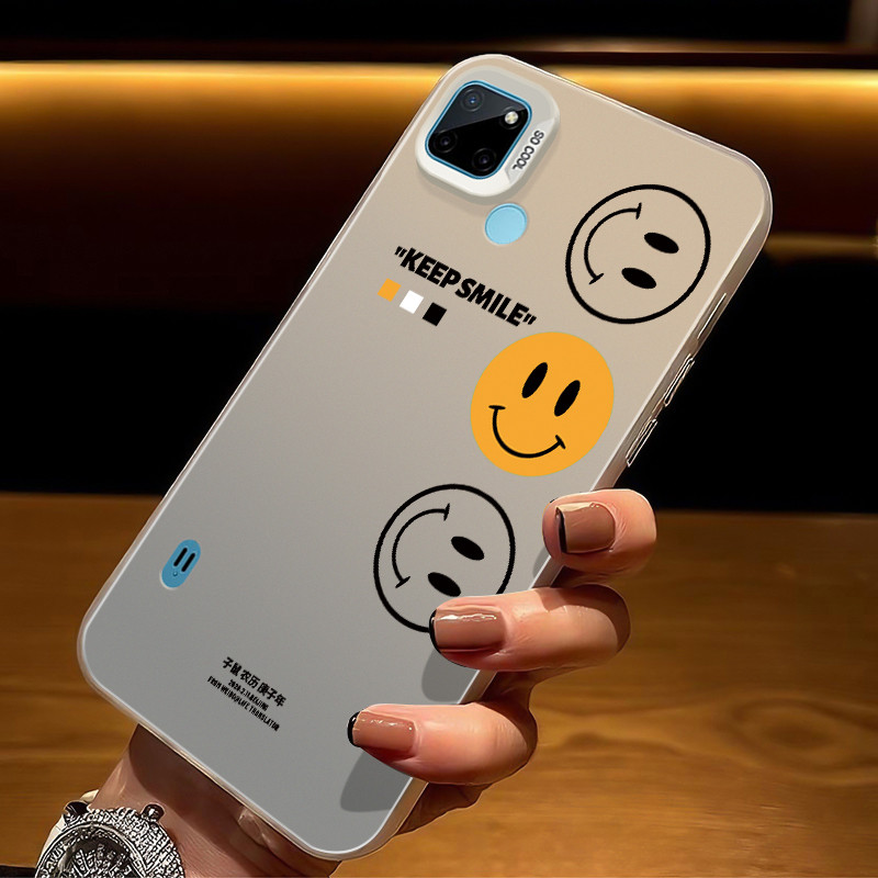 Casing Hp Untuk Realme C21Y C25Y C21 Case Casing pola Senyum Kasing HP Cesing Silikon Softcase warna