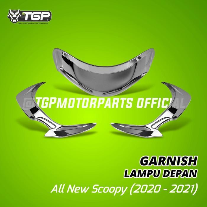 AKSESORIS GARNISH LAMPU DEPAN HONDA ALL NEW SCOOPY (2020 - 2021)