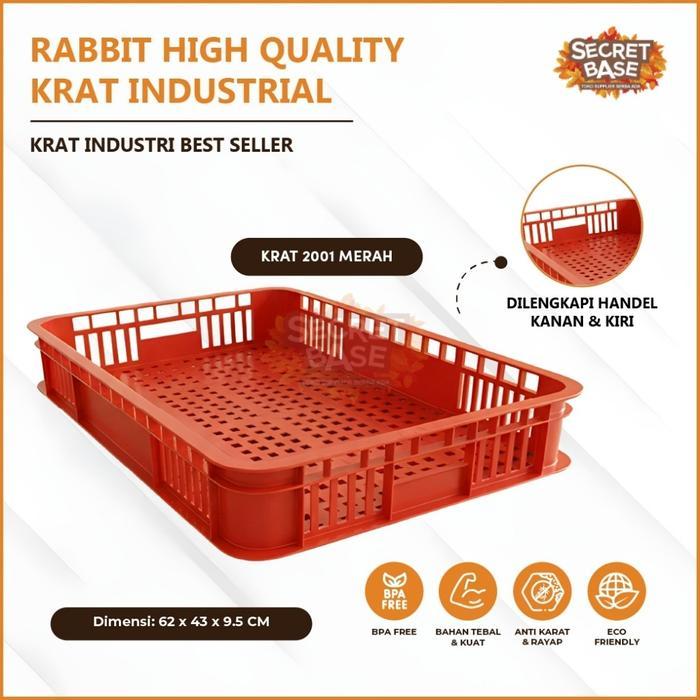 Rabbit High Quality Krat Industrial - Keranjang Serbaguna / Krat Industri Tebal / Keranjang Buah Tbk