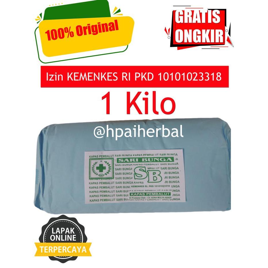 Ready Sari Bunga Kapas medis Serbaguna 1 Kilo / Kapas Pembalut 1000 gr