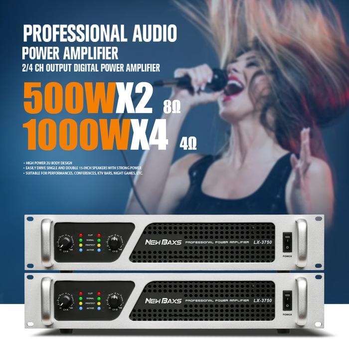 NEW BAXS LX-3750 Audio Amplifier 2 Channel 4 Euro 8 Euro Daya Tinggi Profesional Subwoofer Amplifier