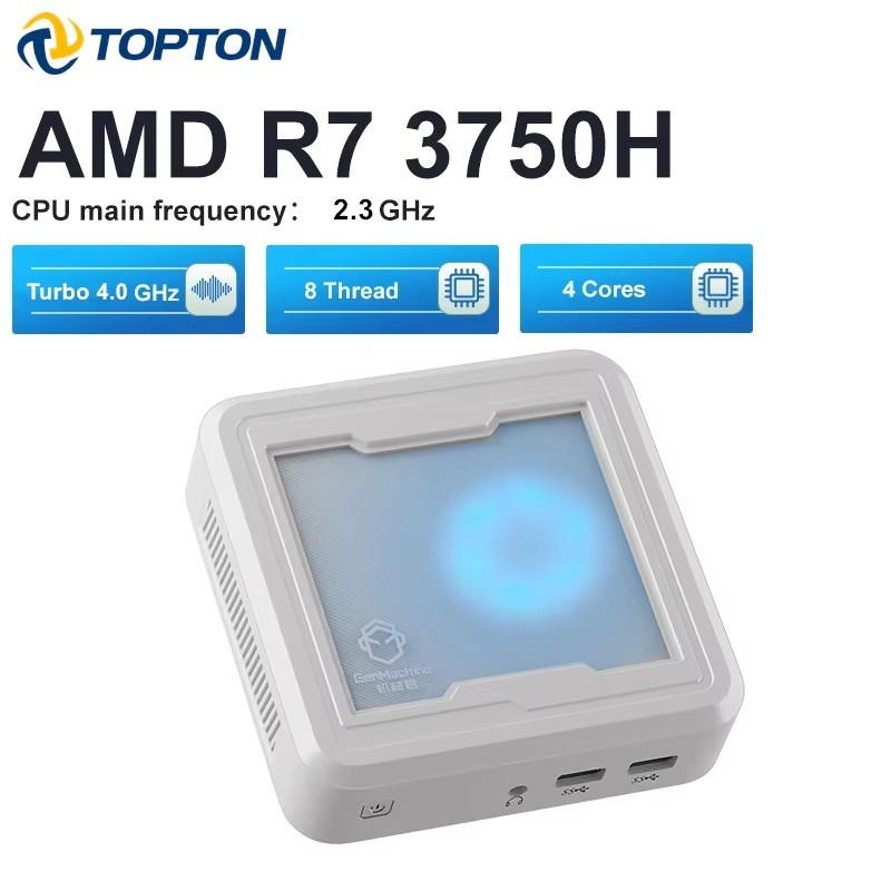 " Topton Cheap Rgb Amd Mini Pc Ryzen 7 3750H 5 3550H Barebone Computer Windows 11 2Xddr4 Nvme Gaming