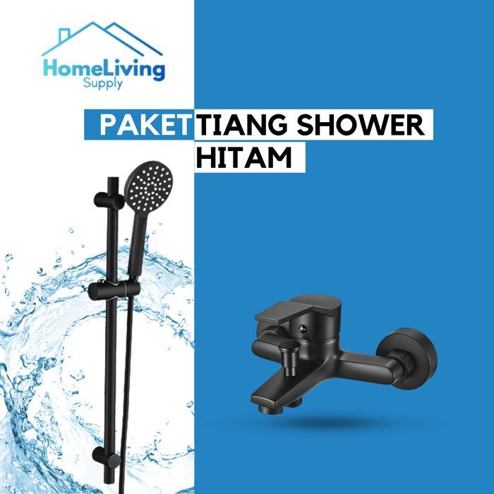 Paket Tiang Shower & Kran Hitam