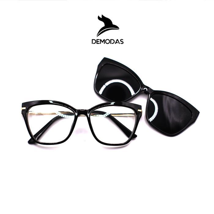 DEMODAS CAT EYE CLIP ON DG95337 KACAMATA WANITA DEMODAS PHOTOCROMIC BLUECROMIC ANTIRADIASI