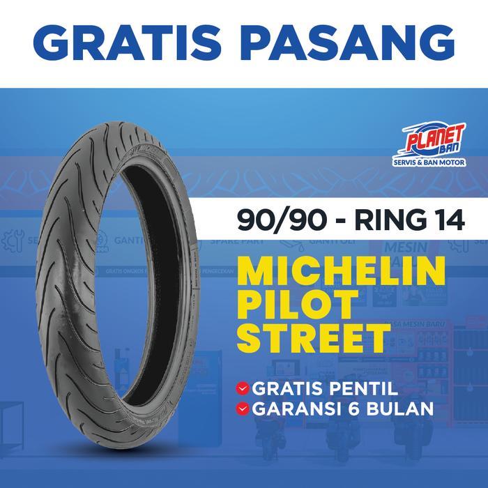 Ban Motor Ring 14 - 90/90 Michelin Pilot Street TUBELESS (Ban Motor Lexi 125, Lexi 155, Beat, Scoopy