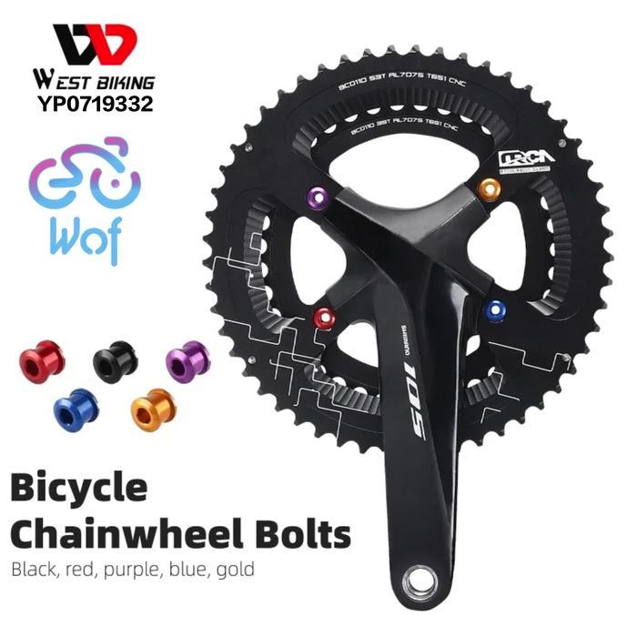 WESTBIKING332BautChainringScrewBoltDoubleBikeCranksetNails *