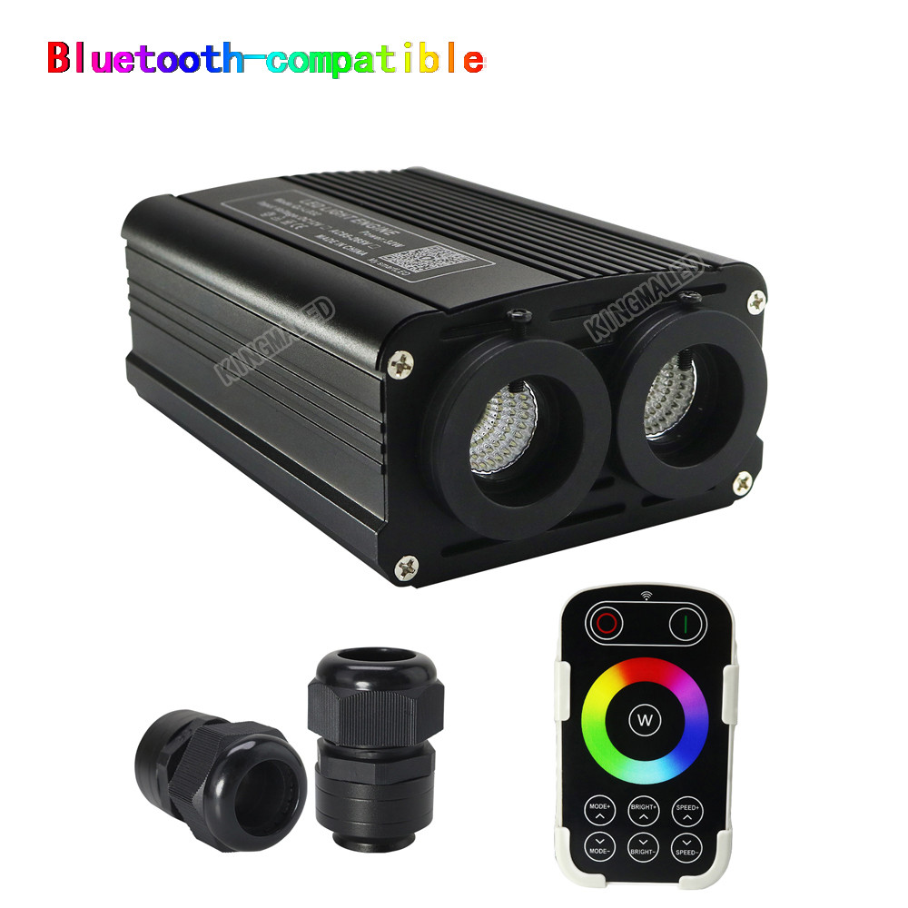 Mesin Serat Optik LED RGBW 32W dengan Kontrol Musik Aplikasi Pintar, Sumber Cahaya Kepala Ganda untu