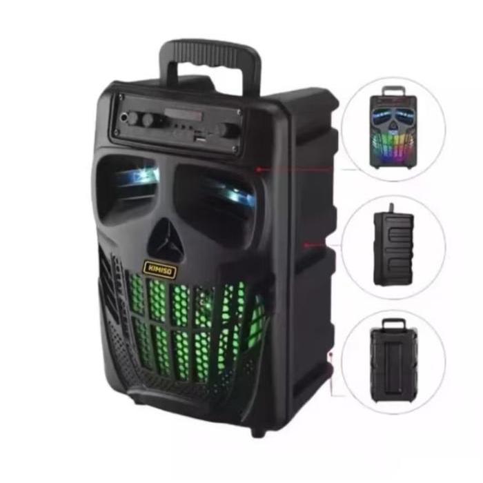Premium Mkc Kimiso Speaker Bluetooth Qs-7801 Full Bass 8.8Inch Dengan Microfon Kabel & Wireless