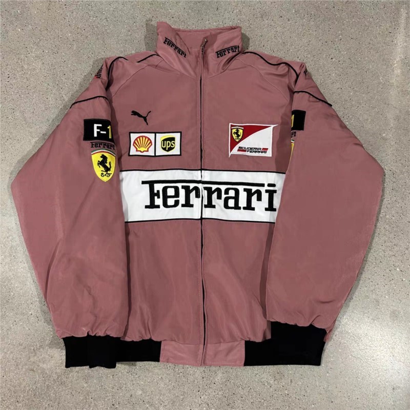 Cotton-padded racing suit Jacket Embroidered F1 Ferrari Racing Coat Motorcycle Riding Baseball