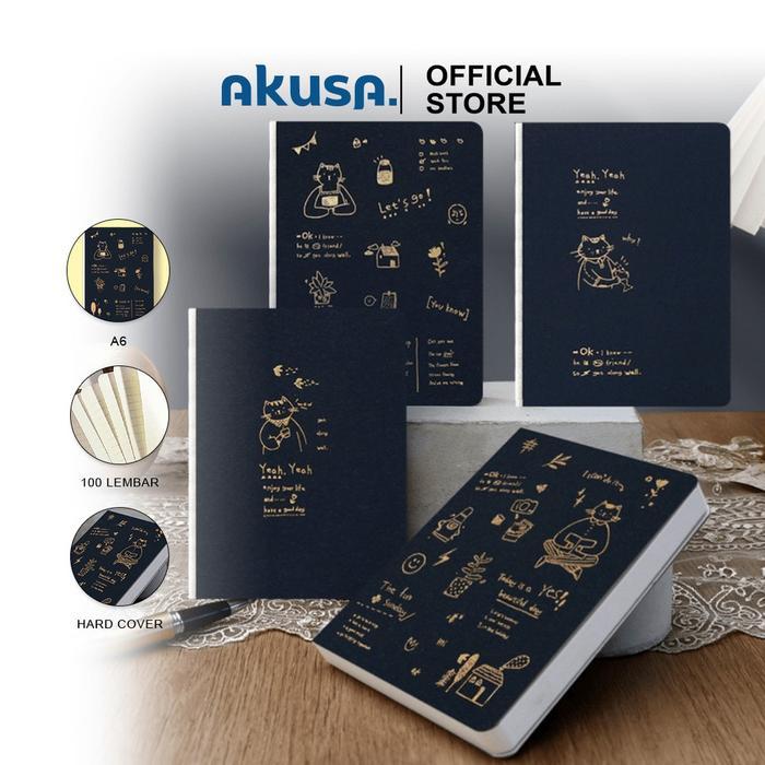 AKUSA A6 Mini Hard Cover Book 100 Lembar Buku Notes Kecil Pocket Book Catatan Jurnal Kertas Tebal