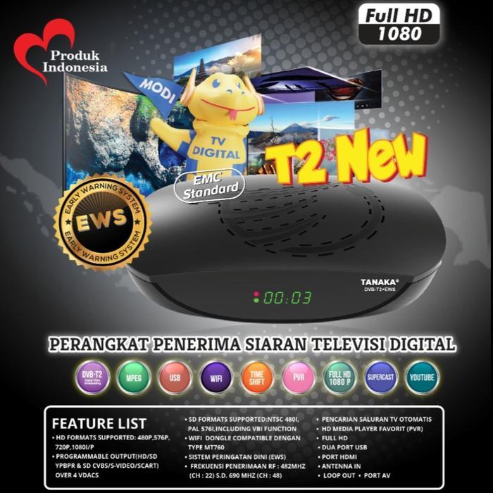 BEST SELLER STB DVB SET TOP BOX TV DIGITAL TANAKA T2 NEW BODY PLASTIK HITAM - PAKET 1 2 3 4