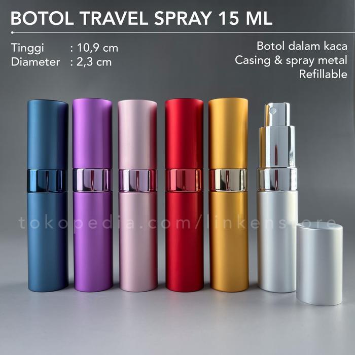NEWs Botol Parfum Mini 15ml Travel Size Spray Kaca Casing Refill Isi Ulang