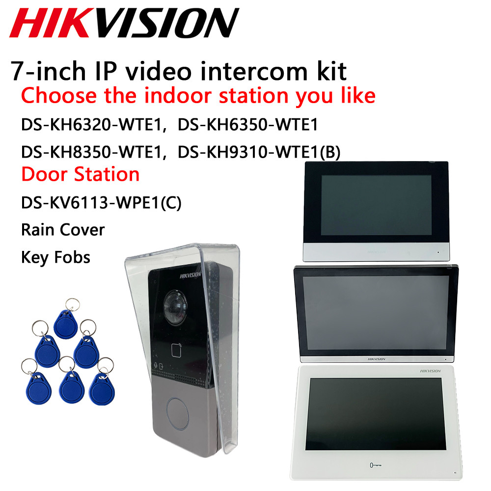 Hikvision 7-inch IP Video Intercom Kit DS-KH6320-WTE1 DS-KH6350-WTE1 DS-KH8350-WTE1