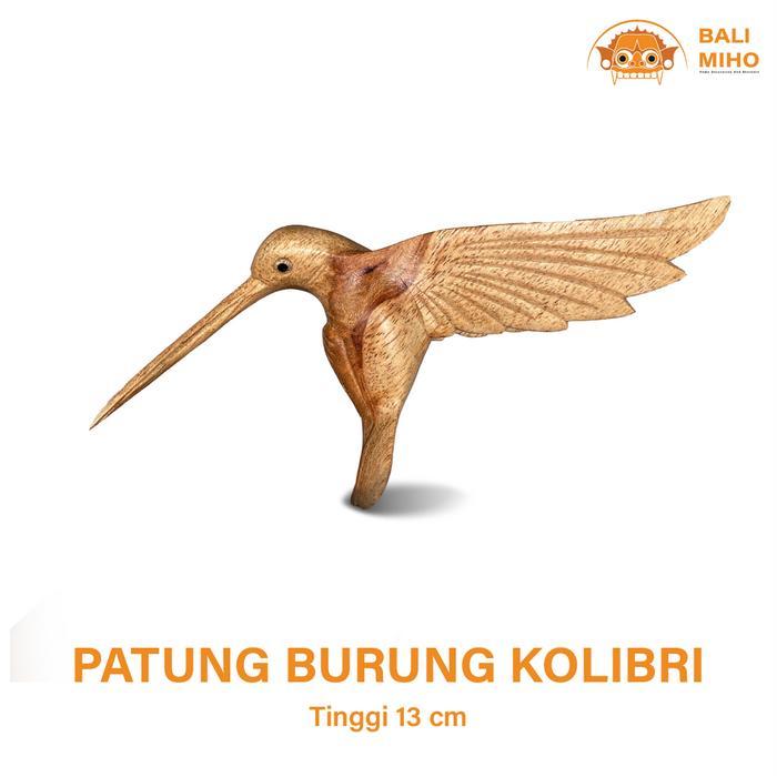 Patung Burung Kolibri Tinggi 13 cm -Patung Burung Kayu - Patung Burung