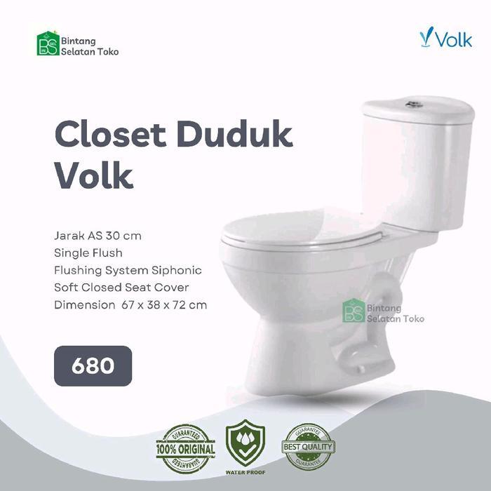 PROMO CLOSET DUDUK VOLK/ MONOBLOK VOLK 662R WT WARNA PUTIH EKONOMIS KLOSET WHITE