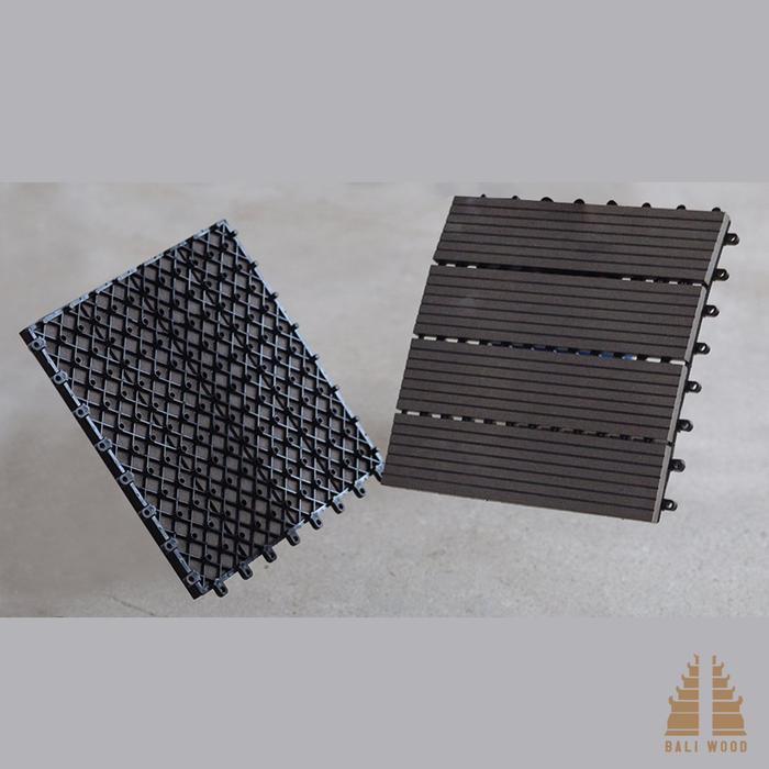 Lantai Diy Decking Wpc Sistem Klik Kayu Tile Baliwood Not Vinyl Ikea Runnen