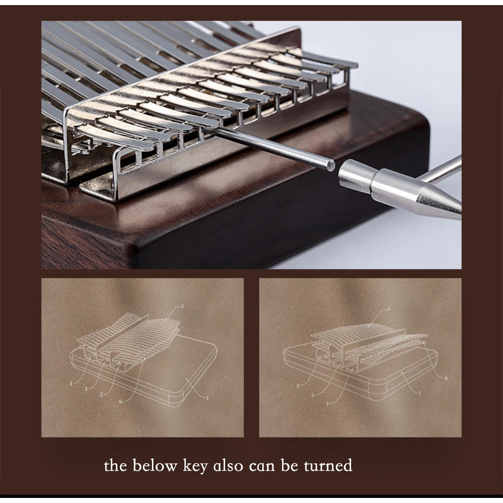 Hluru Professional Kalimba 34 Keys, Black Walnut Kalimbas 38 keys, Thumb Piano Wooden Kalimba B C