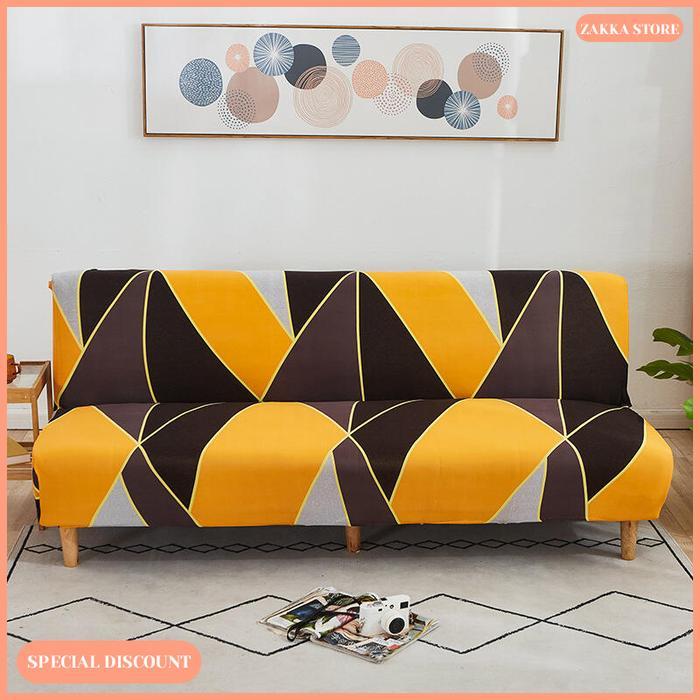 Zakka Store Penutup Sofa Bed Elastis Vintage Shabby Floral Scandinavian Kain Serat Poliuretan Lembut