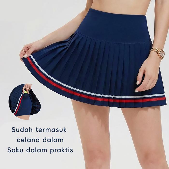 FeIMM Polo Tennis Wanita Dry Fit Premium Rok Celana Sport Padel Gym Outfit (Dijual Terpisah)