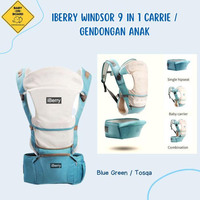 DISKON iBerry Windsor 9 in 1 carrie / gendongan bayi Hipseat gendongan bayi