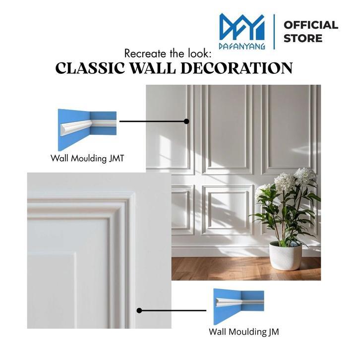 List Plafon PVC 3M (20 PCS) List Dekorasi Dinding & Plafon Interior Moulding Putih Minimalis, Anti