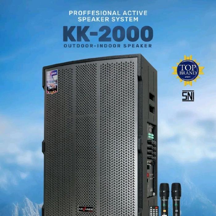 ADVANCE SPEAKER K2000 PROFESIONAL SOUND Sistem Speaker Aktif KK-2000 Bass Bluetooth Outdoor Indoor v