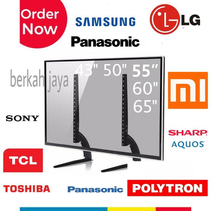 kaki meja tv sharp lg samsung sony dll 50 55 65 inch besi anti karat