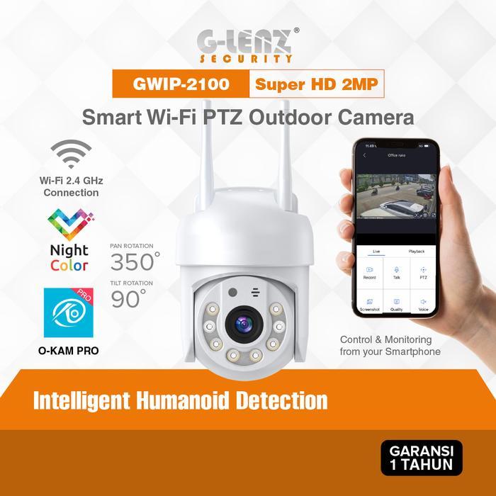 GLENZ CCTV WIFI 2MP Outdoor - Non Memory - Applikasi OKAM PRO - GWIP 2100 - Audio 2 Arah - Infrared