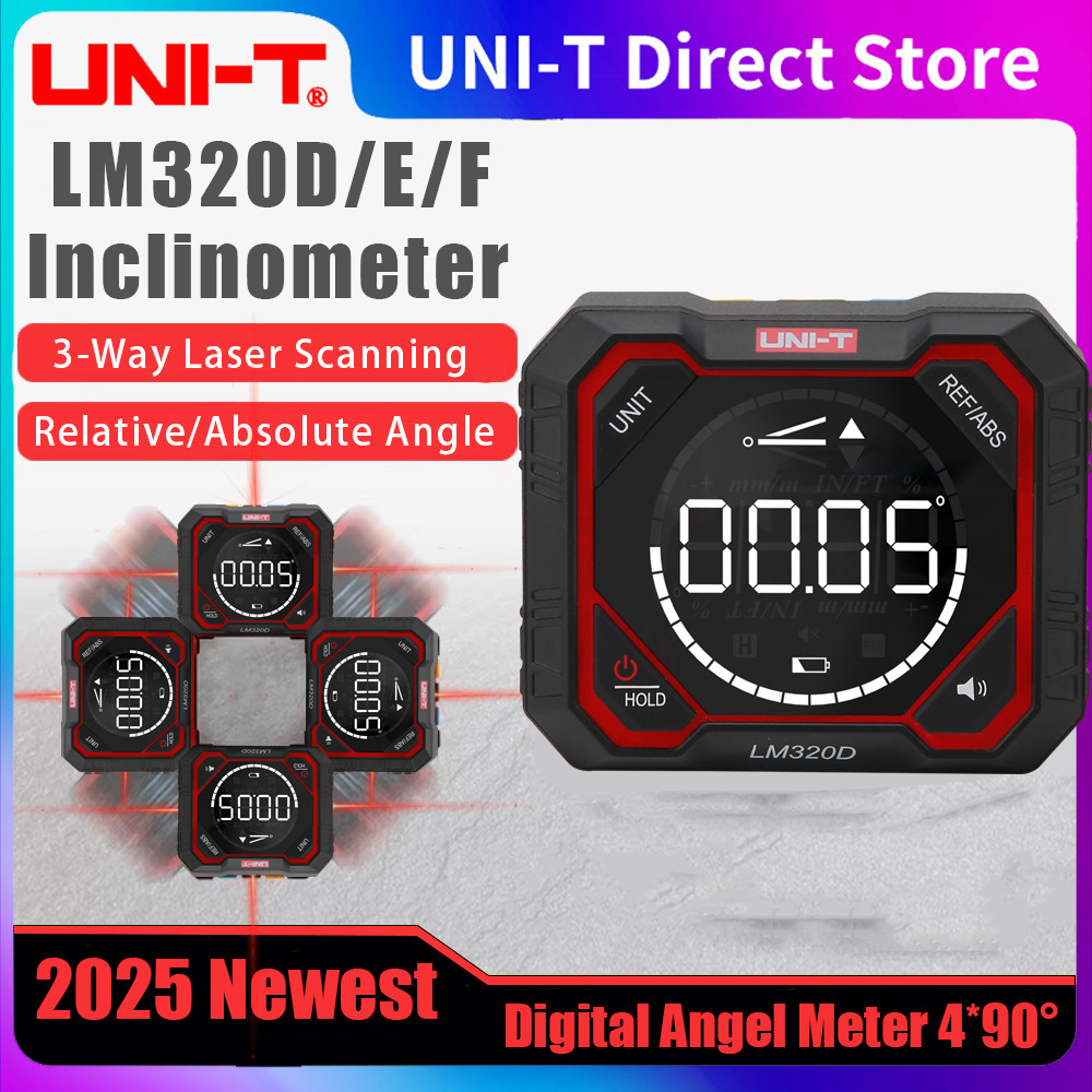 UNI-T LM320F/E/D Digital Inclinometer Laser Angle Meter High Precision 4x90 Relative & Absolute
