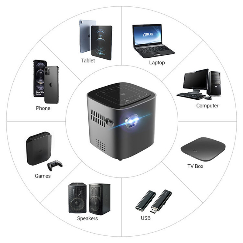 . Mini Dlp Projector Smart Tv Wifi Portable Home Theater Wireless -