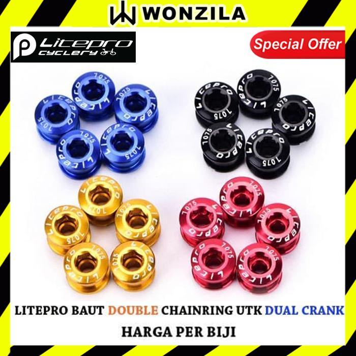 Litepro 1 Pcs Double Chainring Screw Bolt Baut Crank Dual