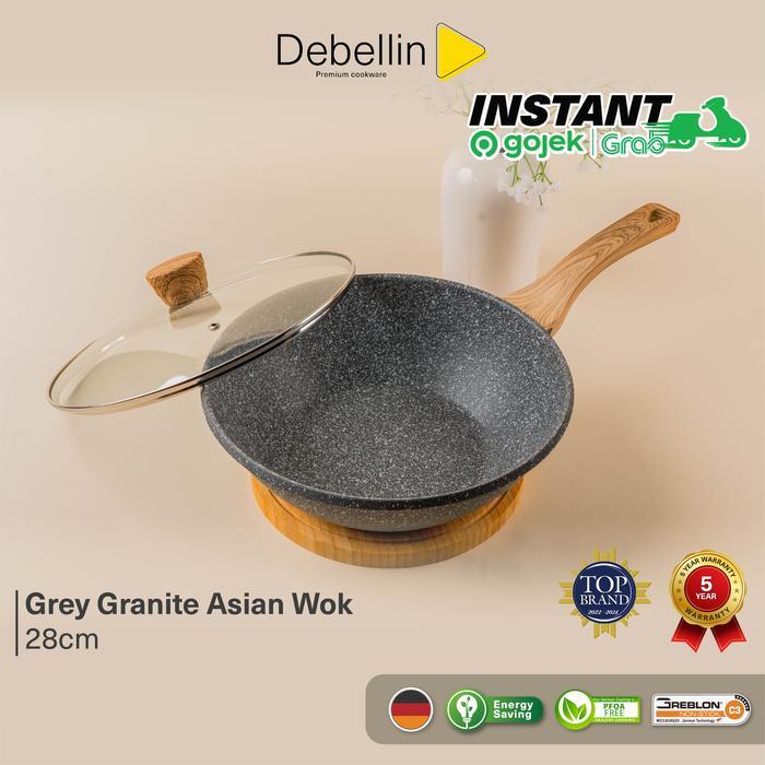 DEBELLIN Grey Granite Asian Wok Pan 28 cm