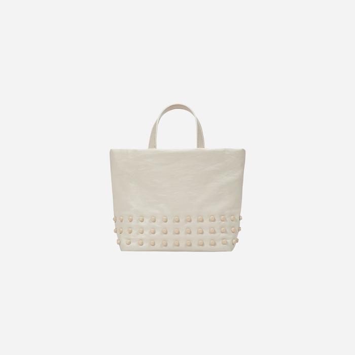 HRG DISKON Kwani Stud Tote Bag Cream Small