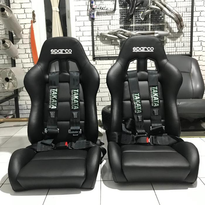 JOK RACING SPARCO TORINO BAHAN KULIT SINTETIS - HITAM